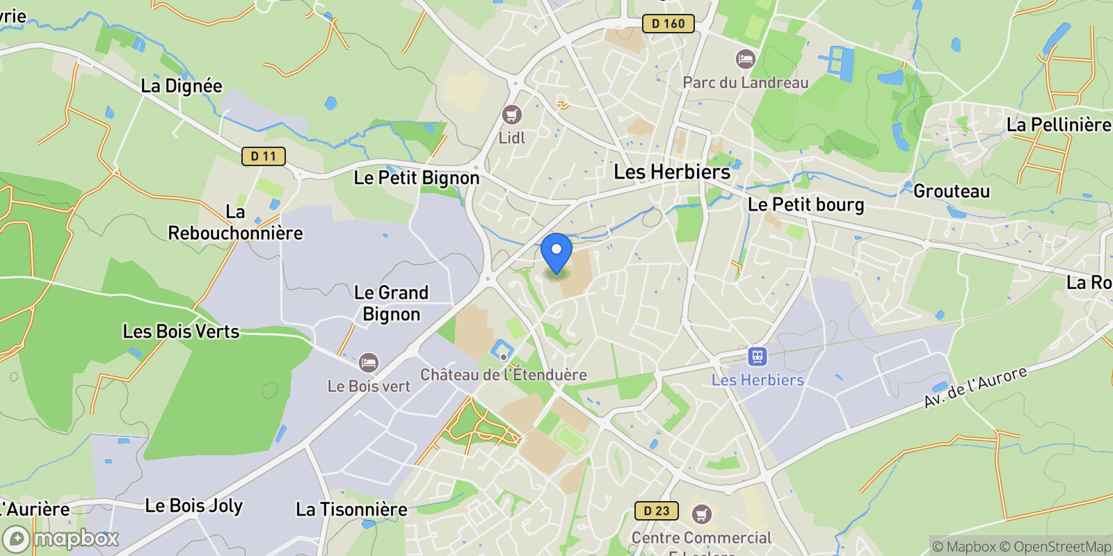 Map showing Les Herbiers, Pays de la Loire, France.