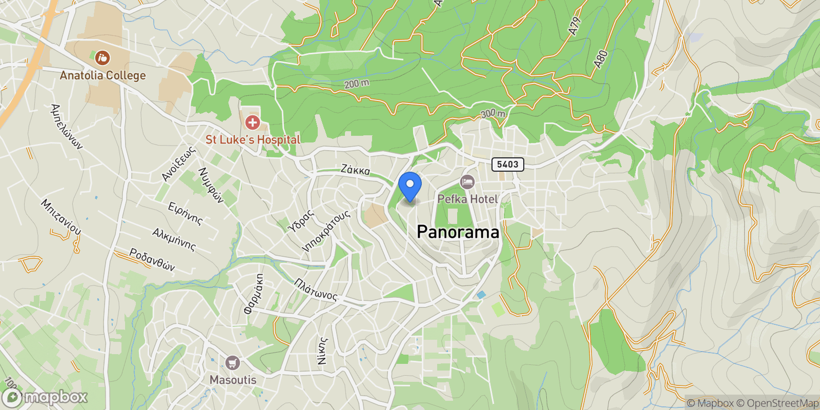 Map showing Panorama, Macedonia and Thrace, Greece.