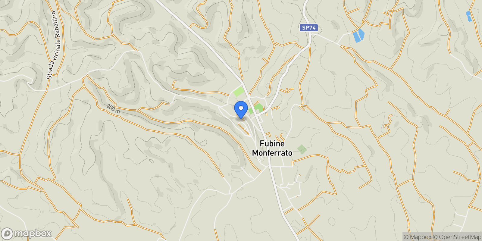 Map showing strada franchini 4, Fubine Monferrato, Piedmont, Italy.