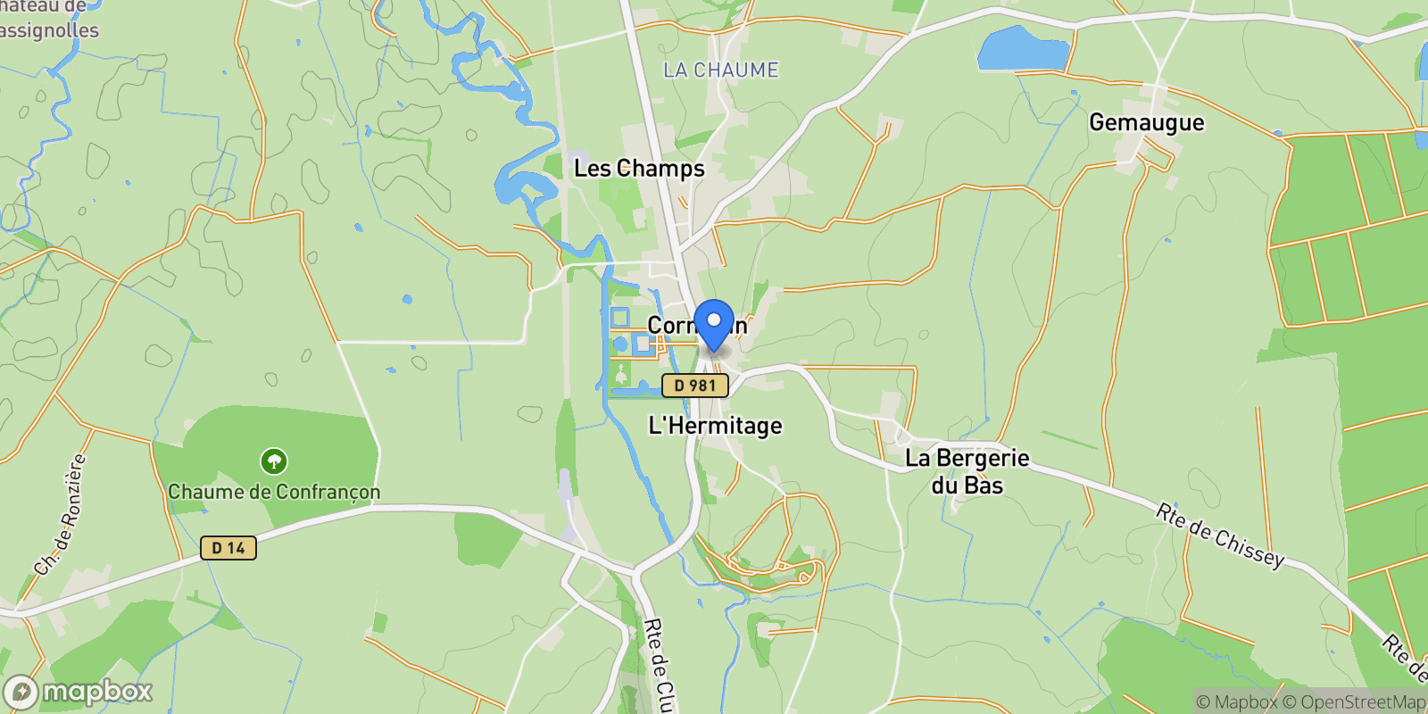 Map showing Cormatin, Bourgogne-Franche-Comté, France.