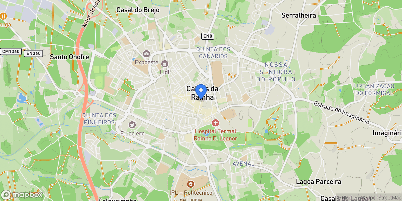 Map showing São Gregório, Leiria, Nossa Senhora do Populo, Coto e Sao Gregorio, Leiria District, Portugal.