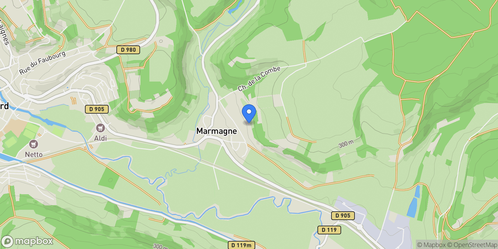 Map showing Marmagne, Bourgogne-Franche-Comté, France.