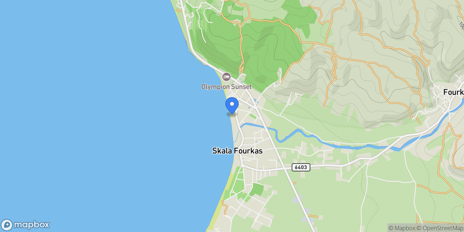 Map showing Kassandra, Macedonia and Thrace, Greece.