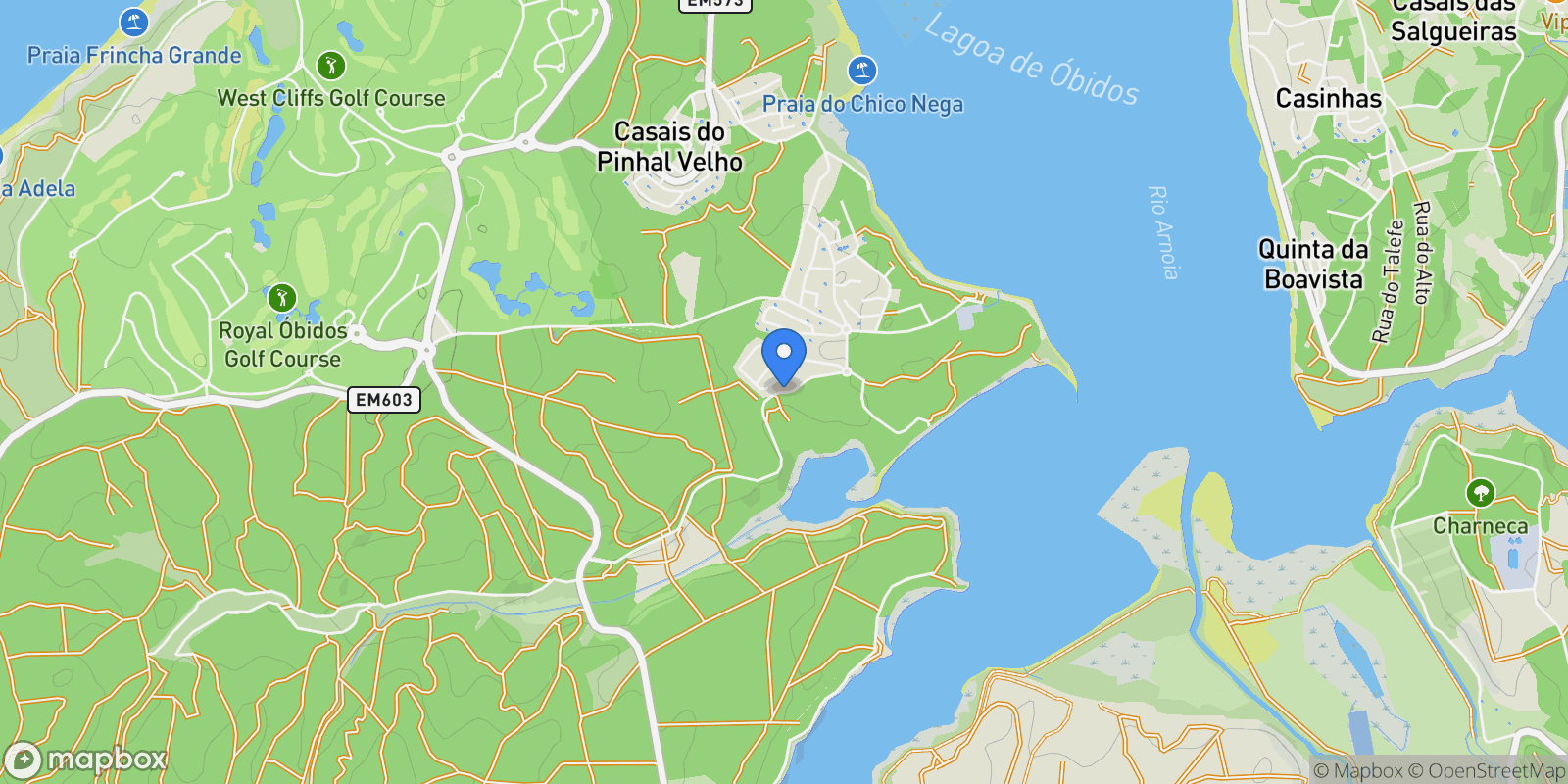 Map showing Vau, Leiria, Vau, Leiria District, Portugal.