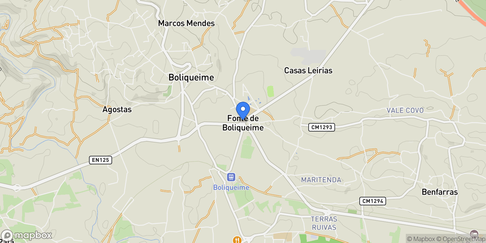 Map showing Boliqueime, Algarve, Portugal.