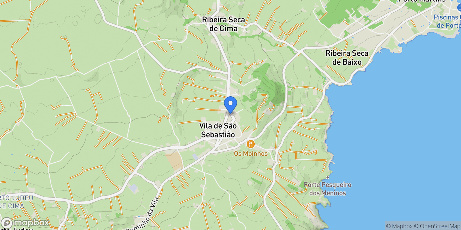 Map showing Vila de Sao Sebastiao, Azores, Portugal.
