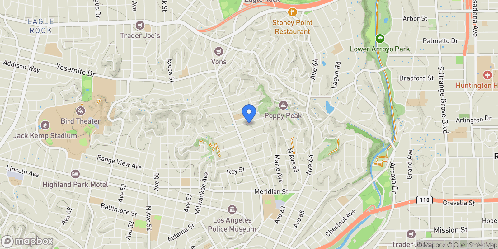 Map showing 6150 Strickland Avenue, Los Angeles, California, United States.