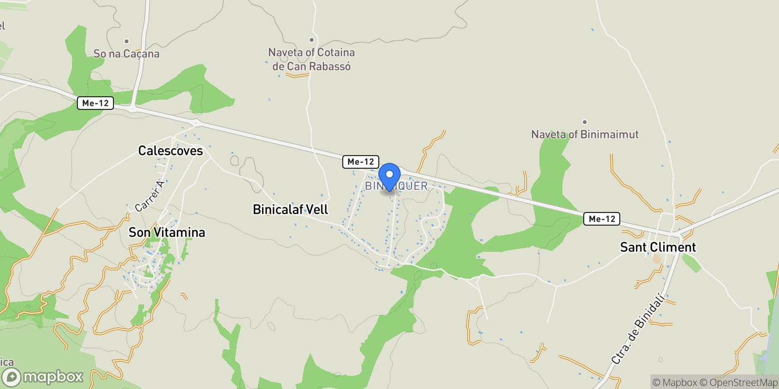 Map showing Sant climent, Mahon, BALEARES, Mahon, Mao, Balearic Islands, Spain.