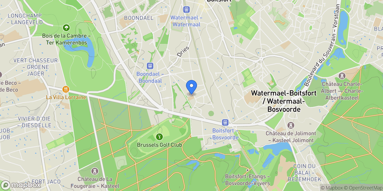 Map showing Watermael-Boitsfort, Brussels, Belgium.