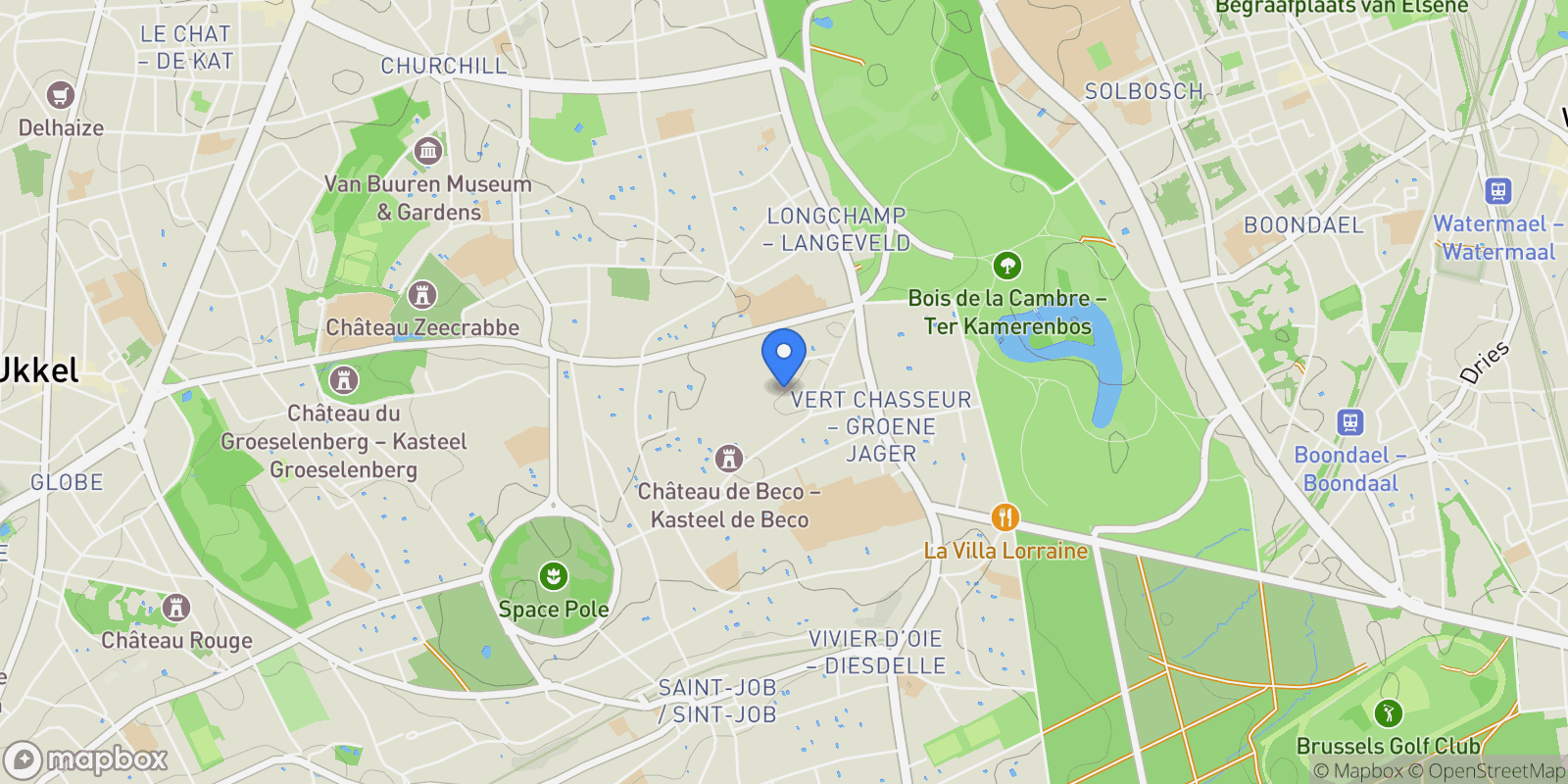 Map showing Uccle, Brussels, Belgium.