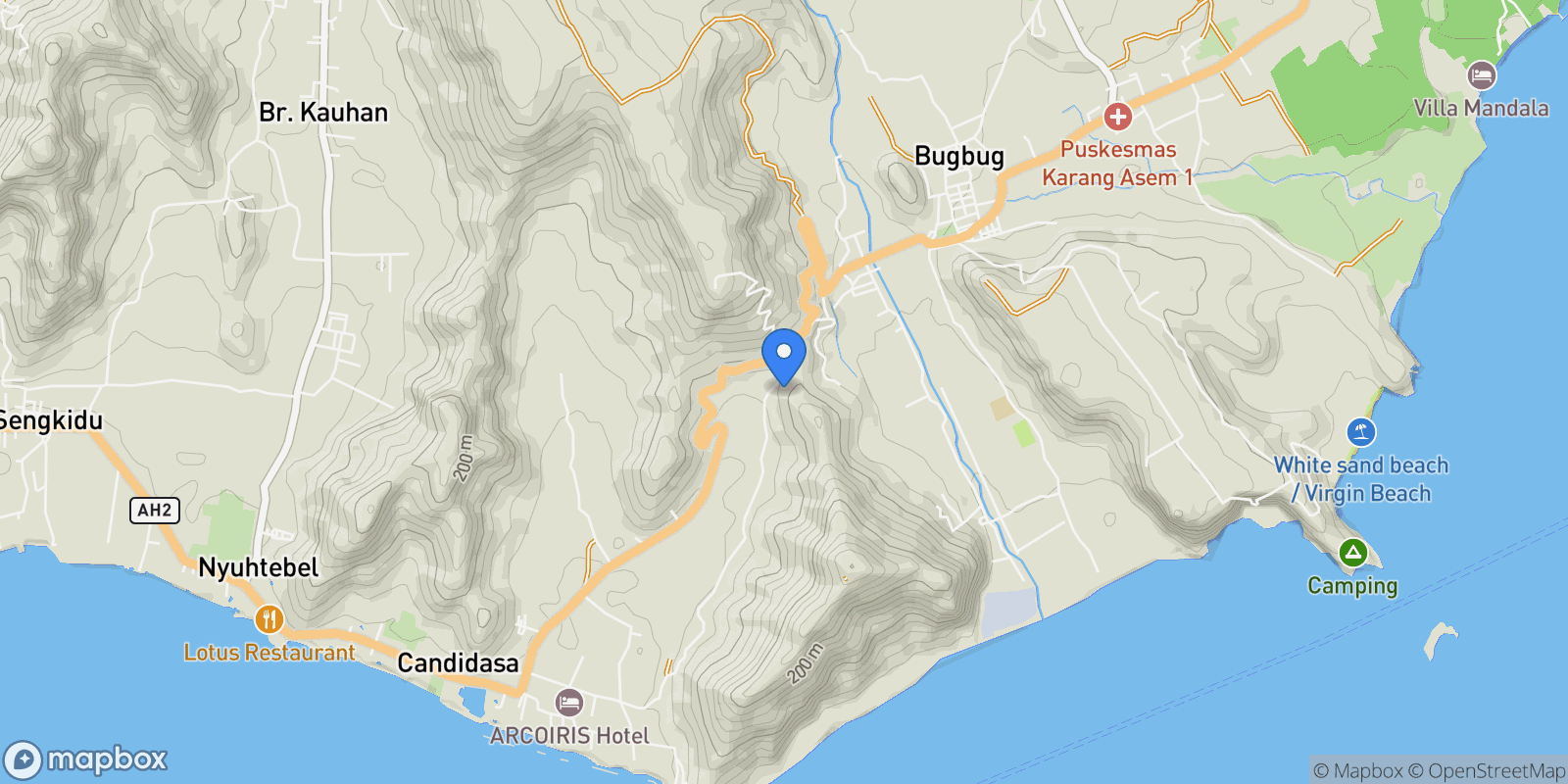 Map showing Sengkidu, Manggis, Karangasem Regency, Bali, Indonesia, Bali, Indonesia.