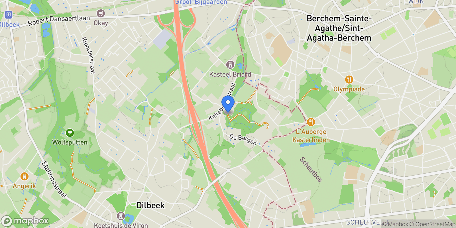 Map showing Dilbeek, Flanders, Belgium.