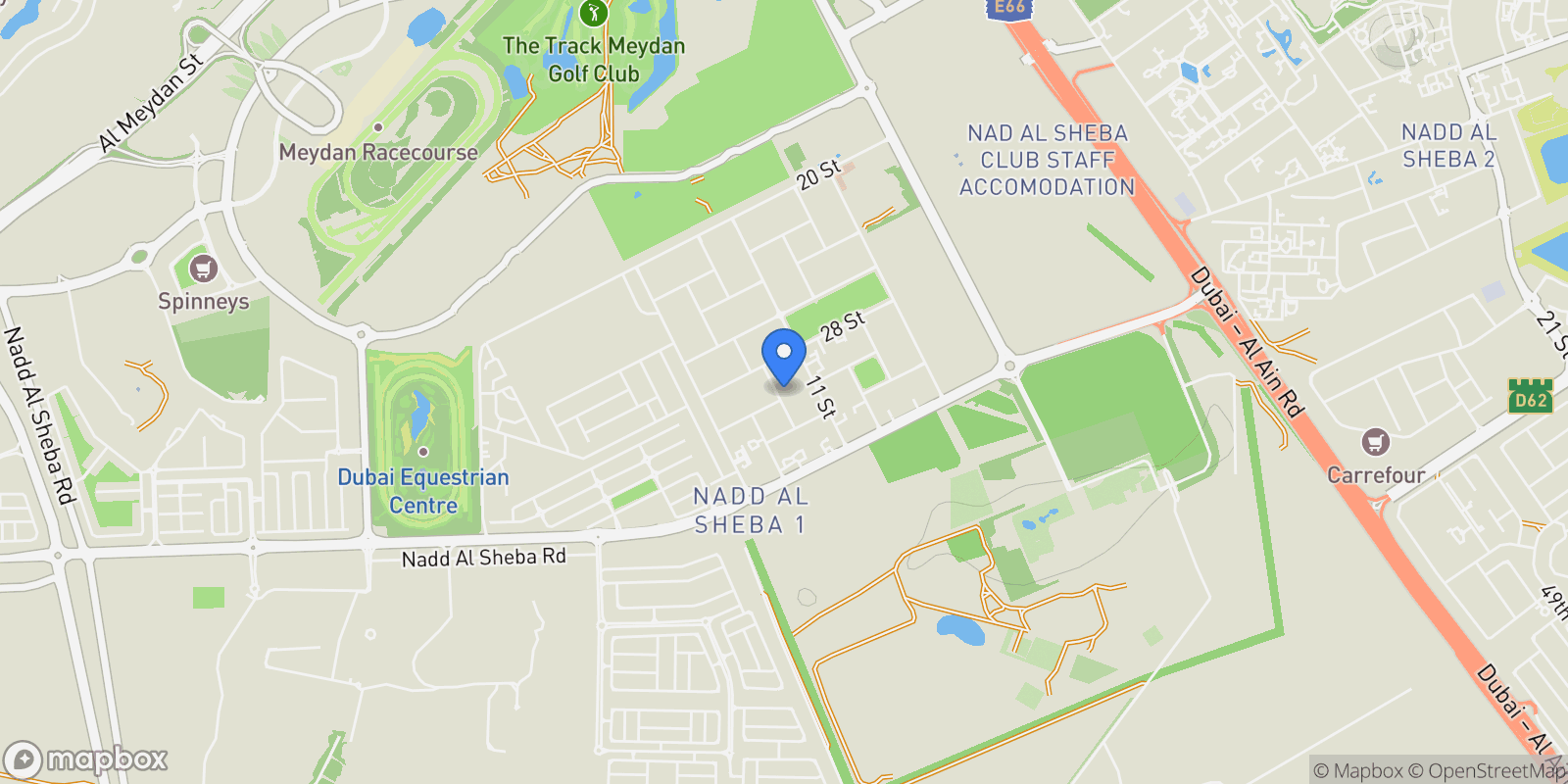 Map showing Nad Al Sheba Gardens 1, Nad Al Sheba, Dubai, Dubai, United Arab Emirates.