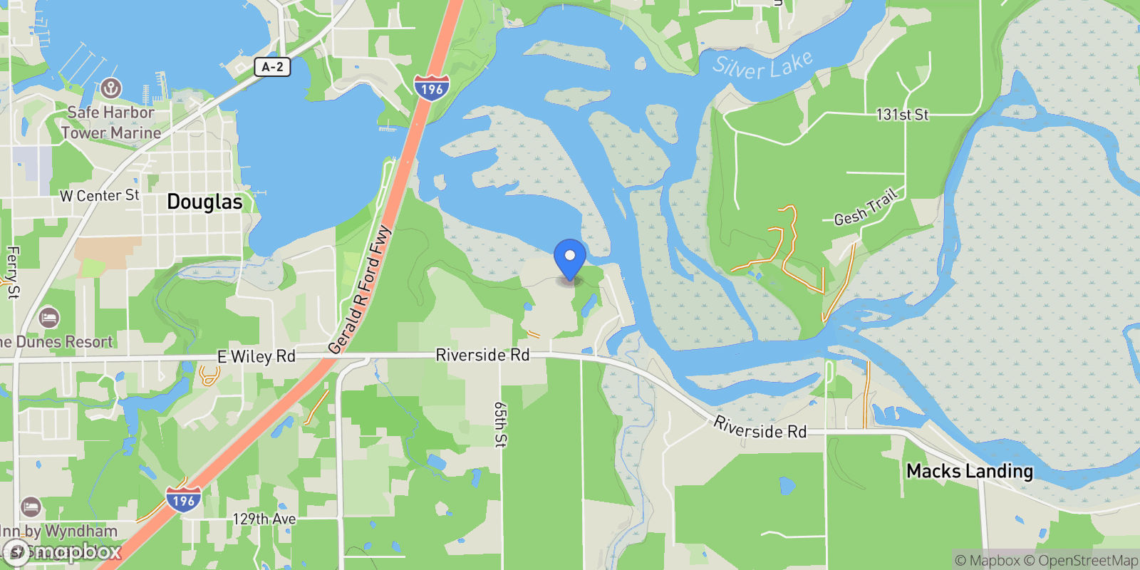 Map showing 6465 Sandhill Lane, Fennville, MI 49408, Douglas, Michigan, United States.