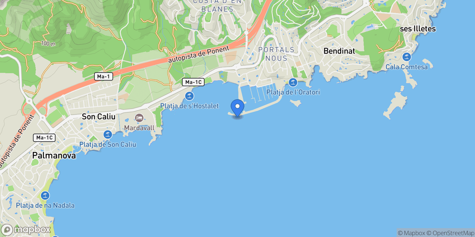 Map showing Carrer de Torrenova, Portals Nous, Calvia, Balearic Islands.