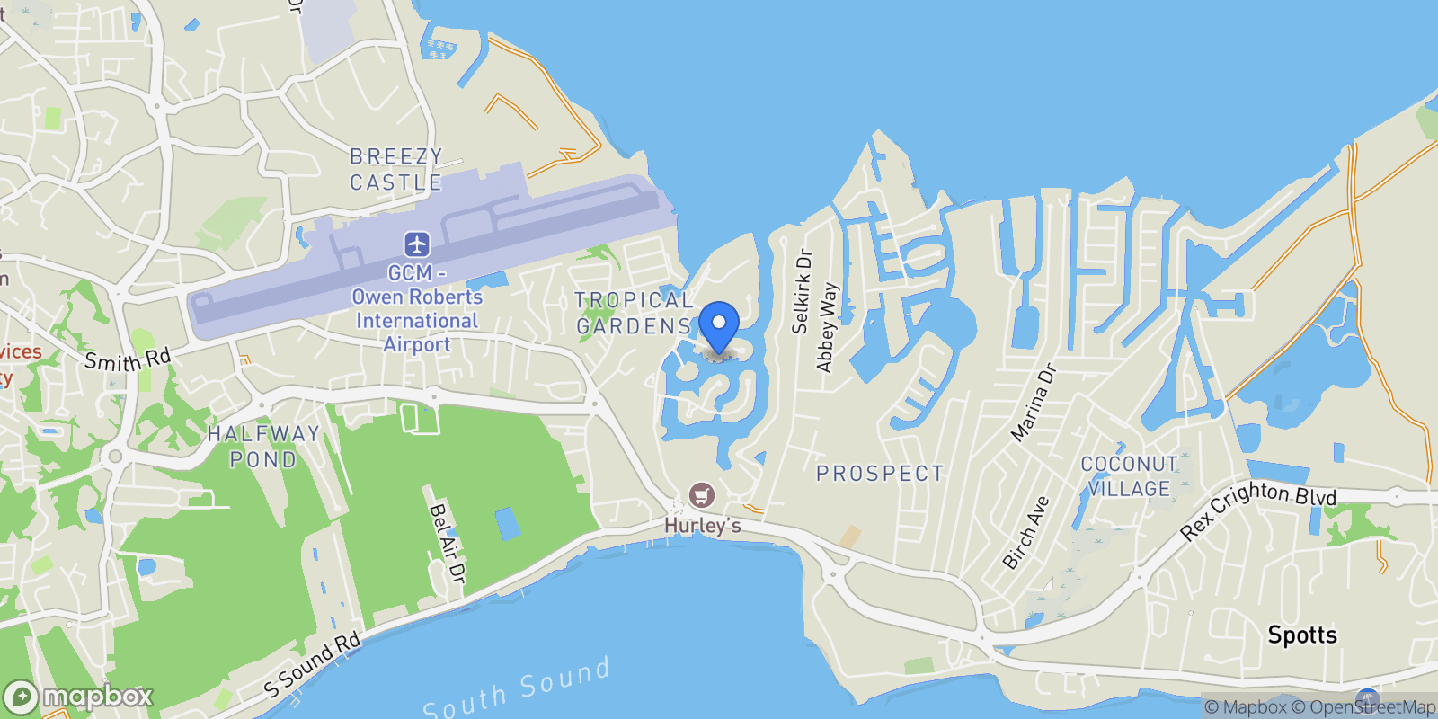 Map showing 11H1 1, Grand Harbour, George Town, Cayman Islands.