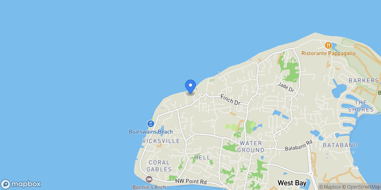 Map showing OCEANS 9  VILLA 7  WEST BAY LUXURY BEACHVIEW DETACHED HOME, West Bay, West Bay, Cayman Islands.