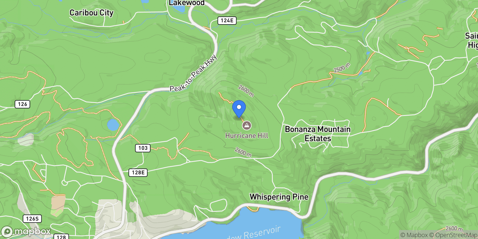 Map showing 1455 Ridge Road, Nederland, Colorado, United States.