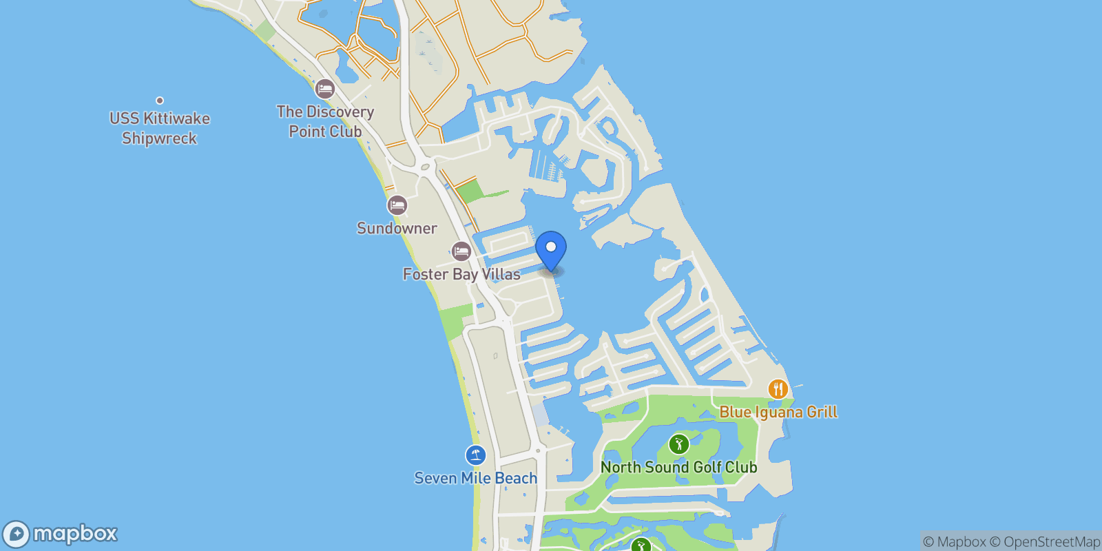 Map showing VISCAYA HOME, GOVERNOR'S HARBOUR CREEK, West Bay, West Bay, Cayman Islands.