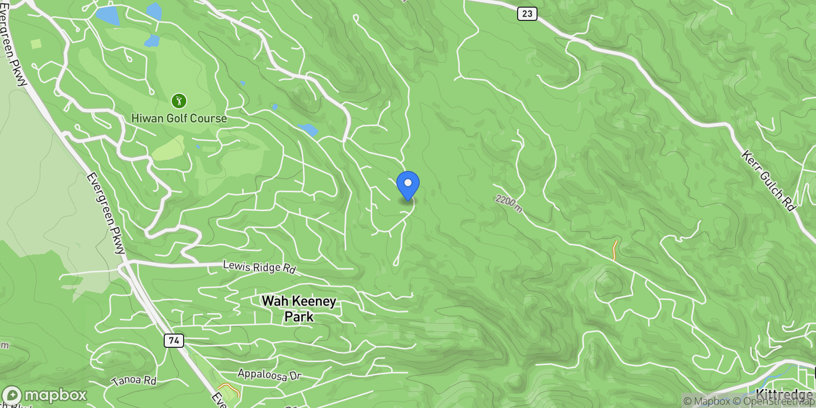 Map showing 2828 Keystone Drive, Evergreen, Colorado, United States.