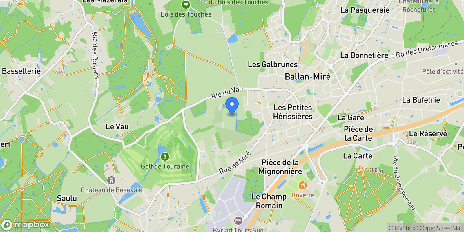 Map showing Ballan-Miré, Centre-Val de Loire, France.