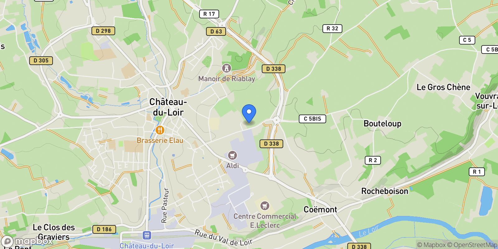 Map showing Montval-sur-Loir, Pays de la Loire, France.