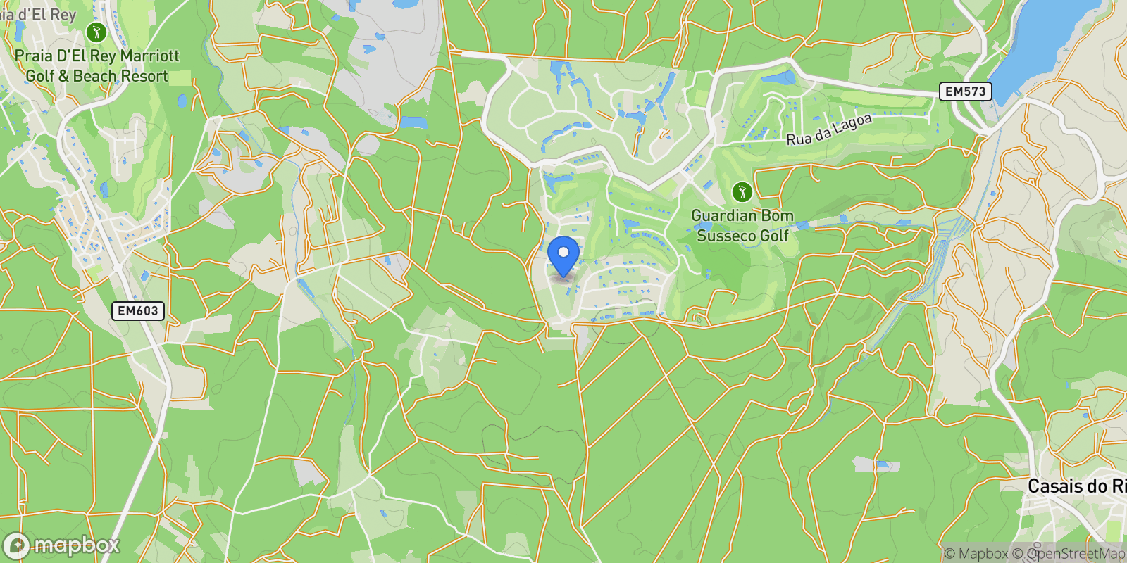 Map showing Vau, Leiria District, Portugal.