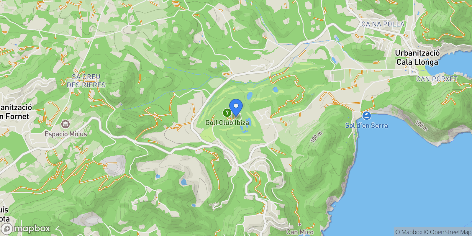 Map showing Santa Eulalia del Río, Santa Eulalia del Río, Baleares, Santa Eulalia del Río, Roca Llisa, Santa Eularia des Riu, Balearic Islands.
