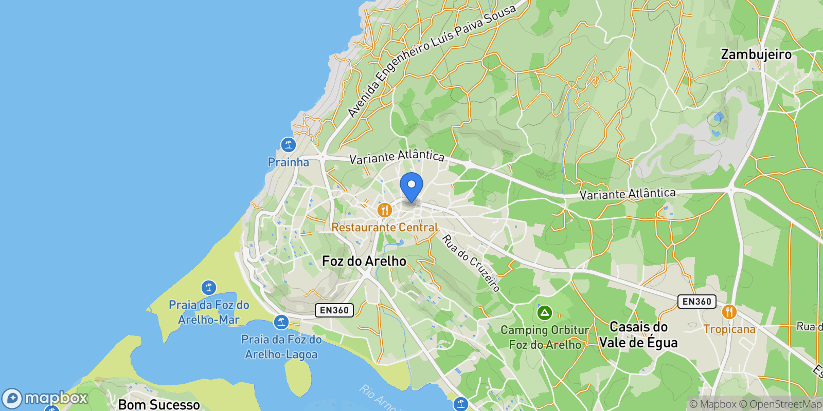 Map showing Foz do Arelho, Leiria District, Portugal.