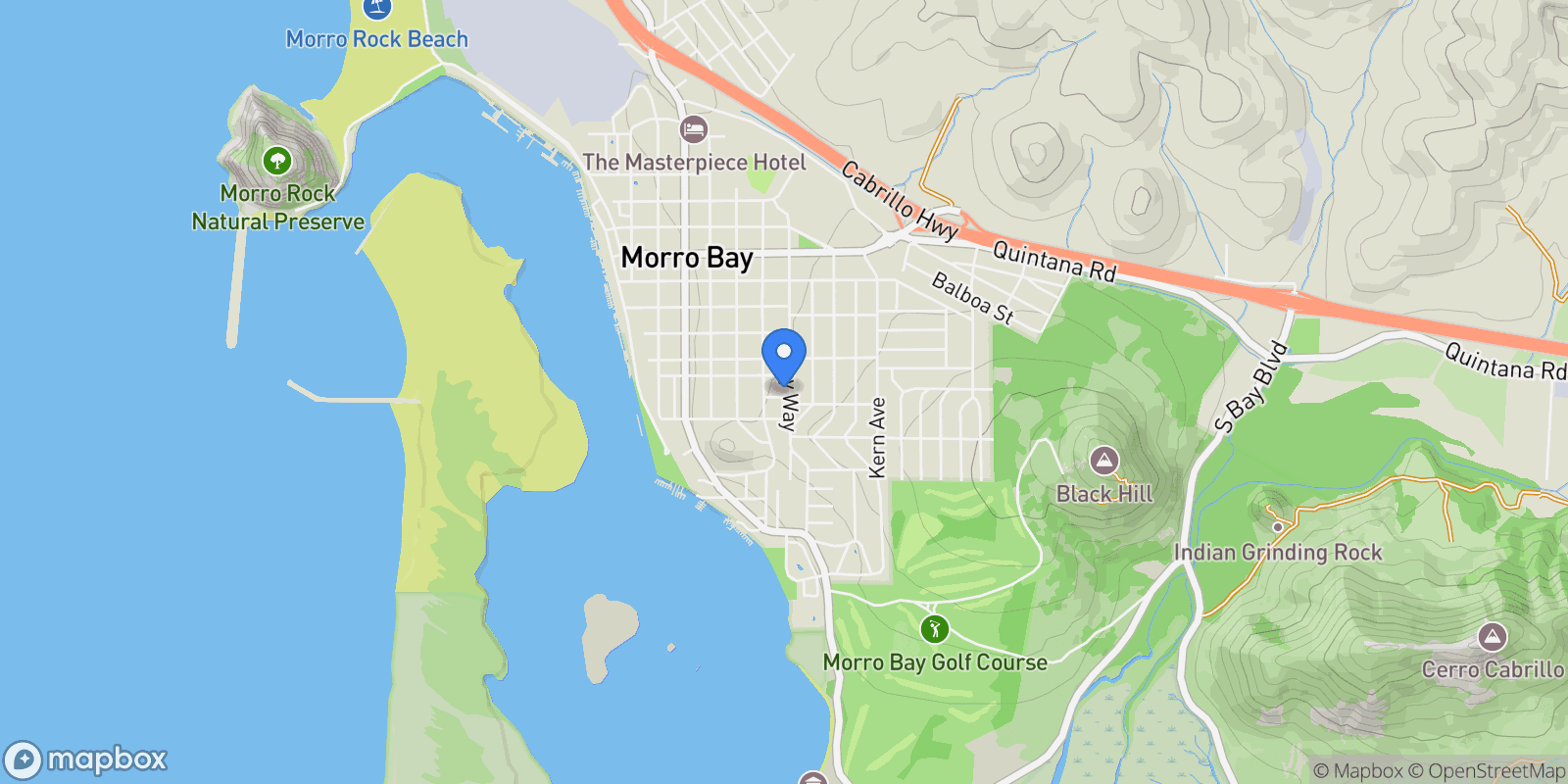 Map showing 457 Piney Way, Morro Bay, CA 93442, Morro Bay, California, United States.