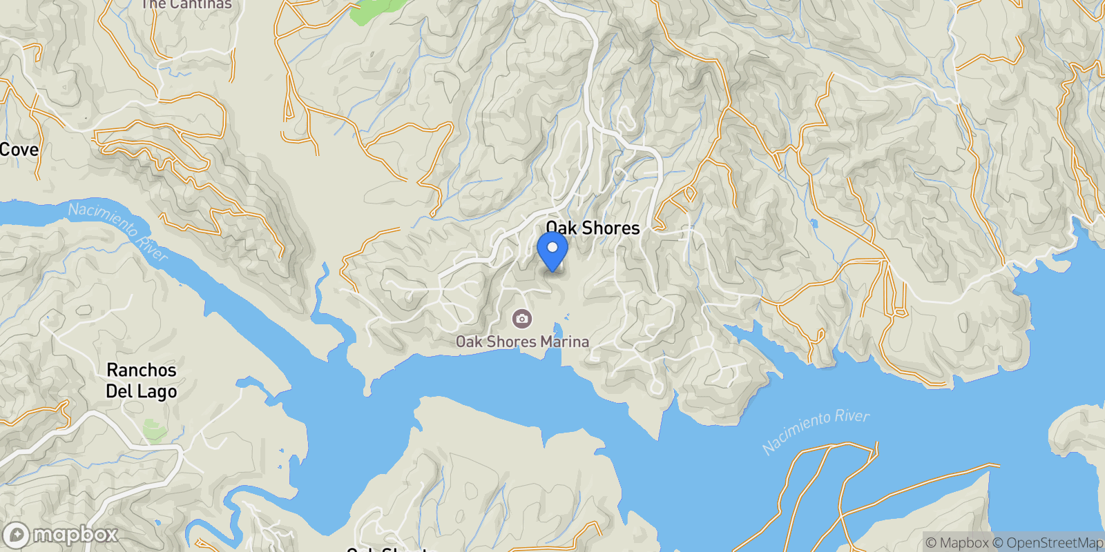Map showing 2627 Captains Walk, Lake Nacimiento, CA 93426, Bradley, California, United States.