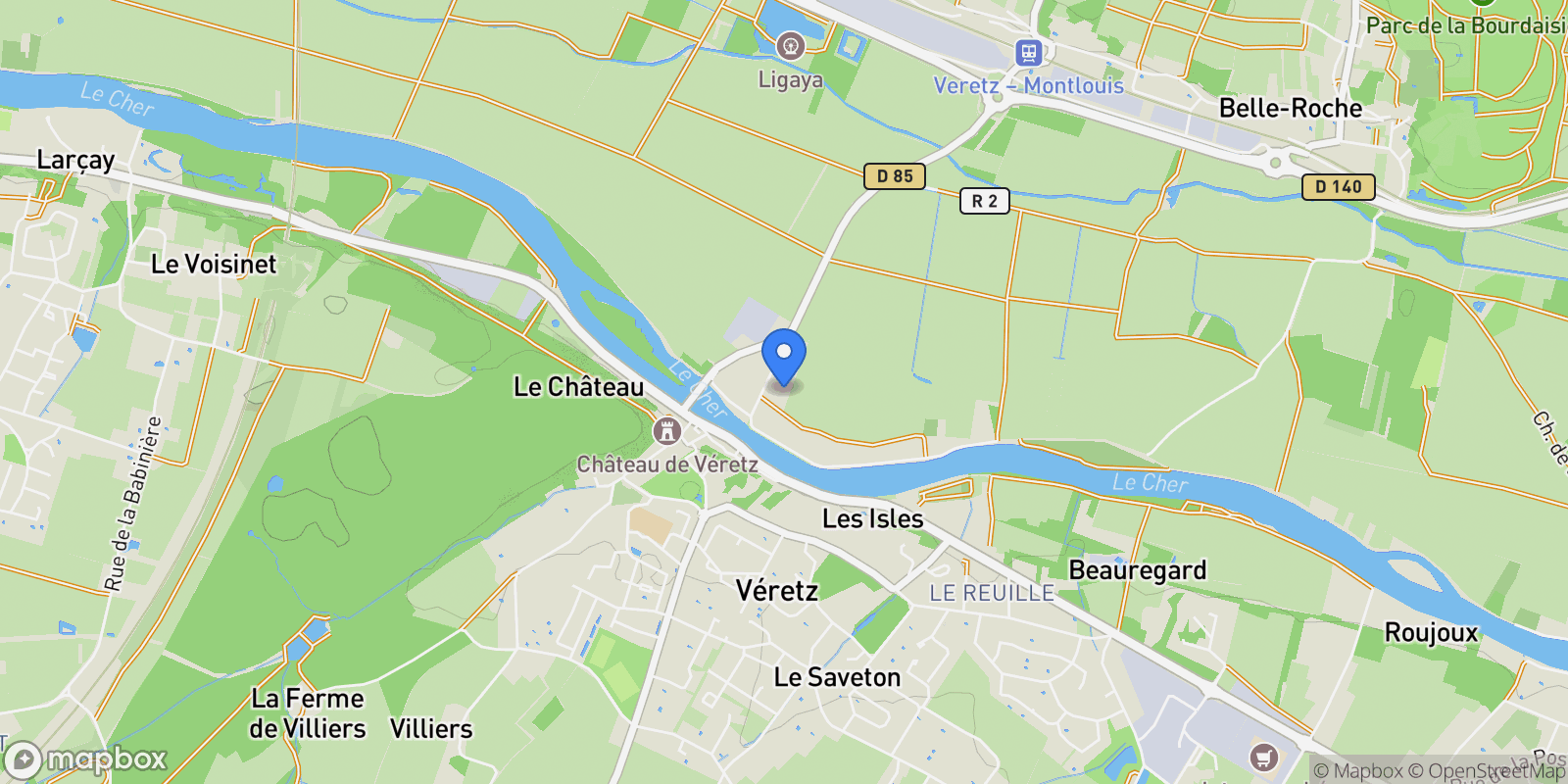 Map showing Véretz, France.