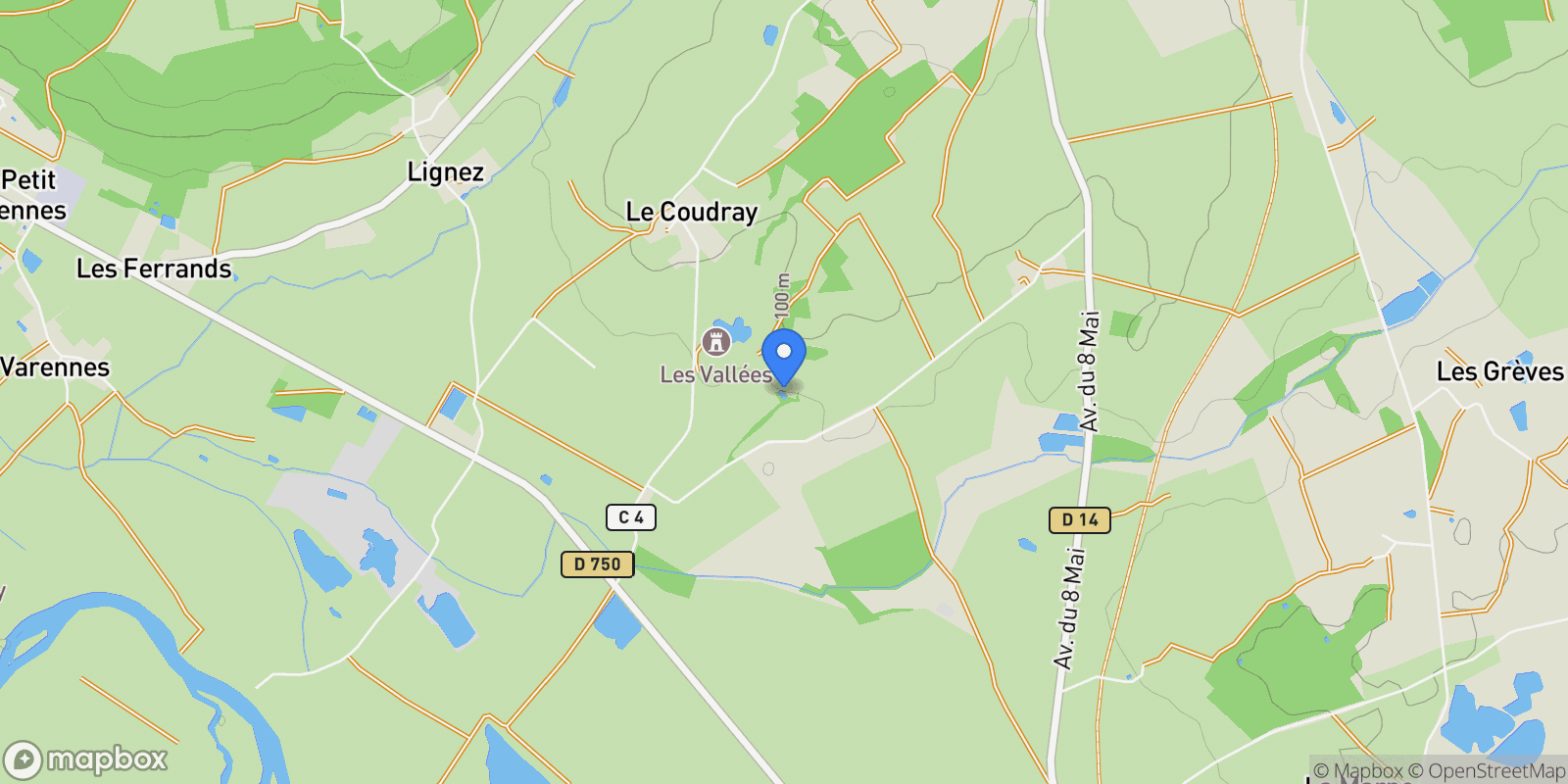 Map showing Tournon-Saint-Pierre, Centre-Val de Loire, France.