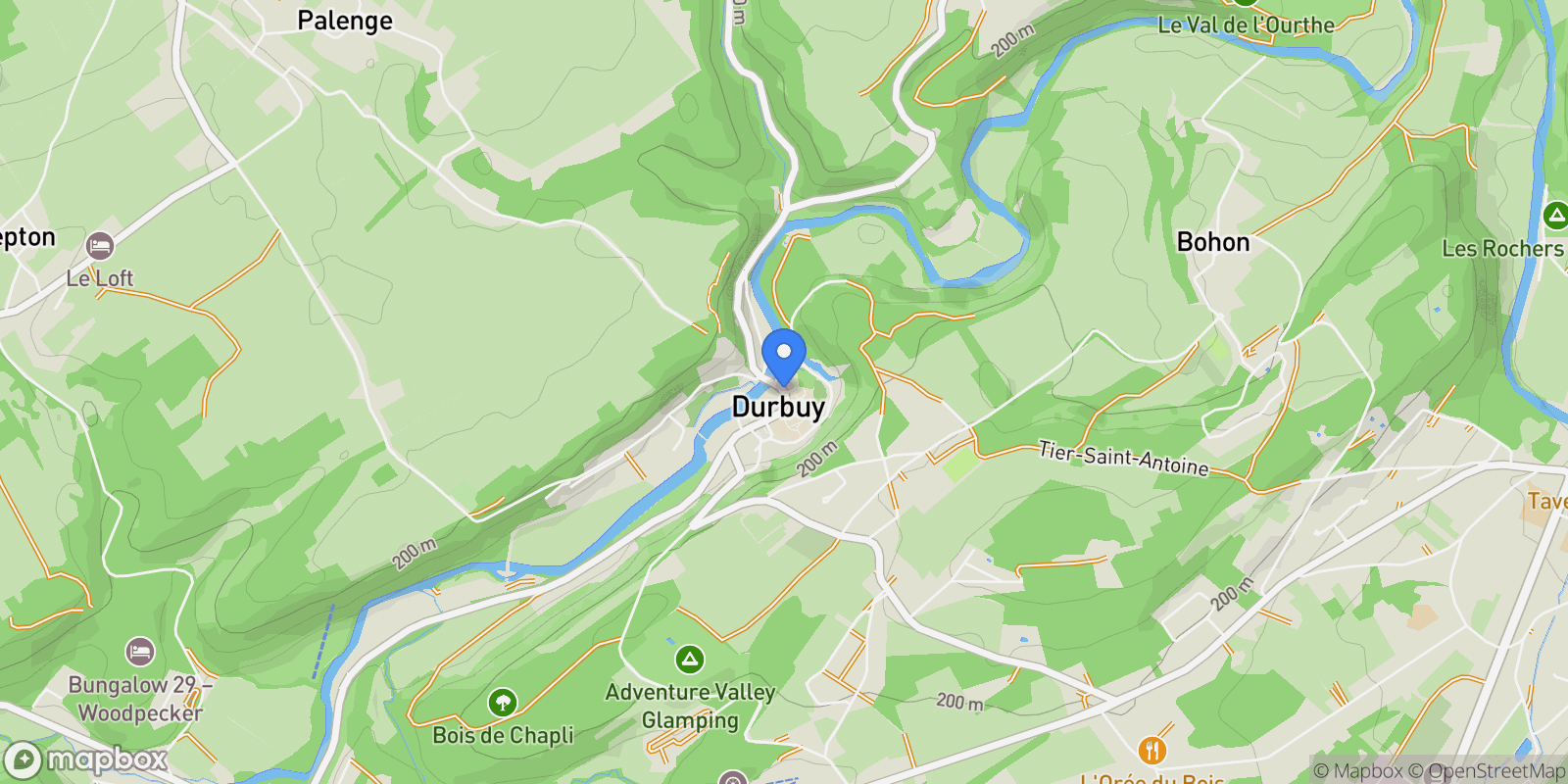 Map showing Durbuy, Wallonia, Belgium.