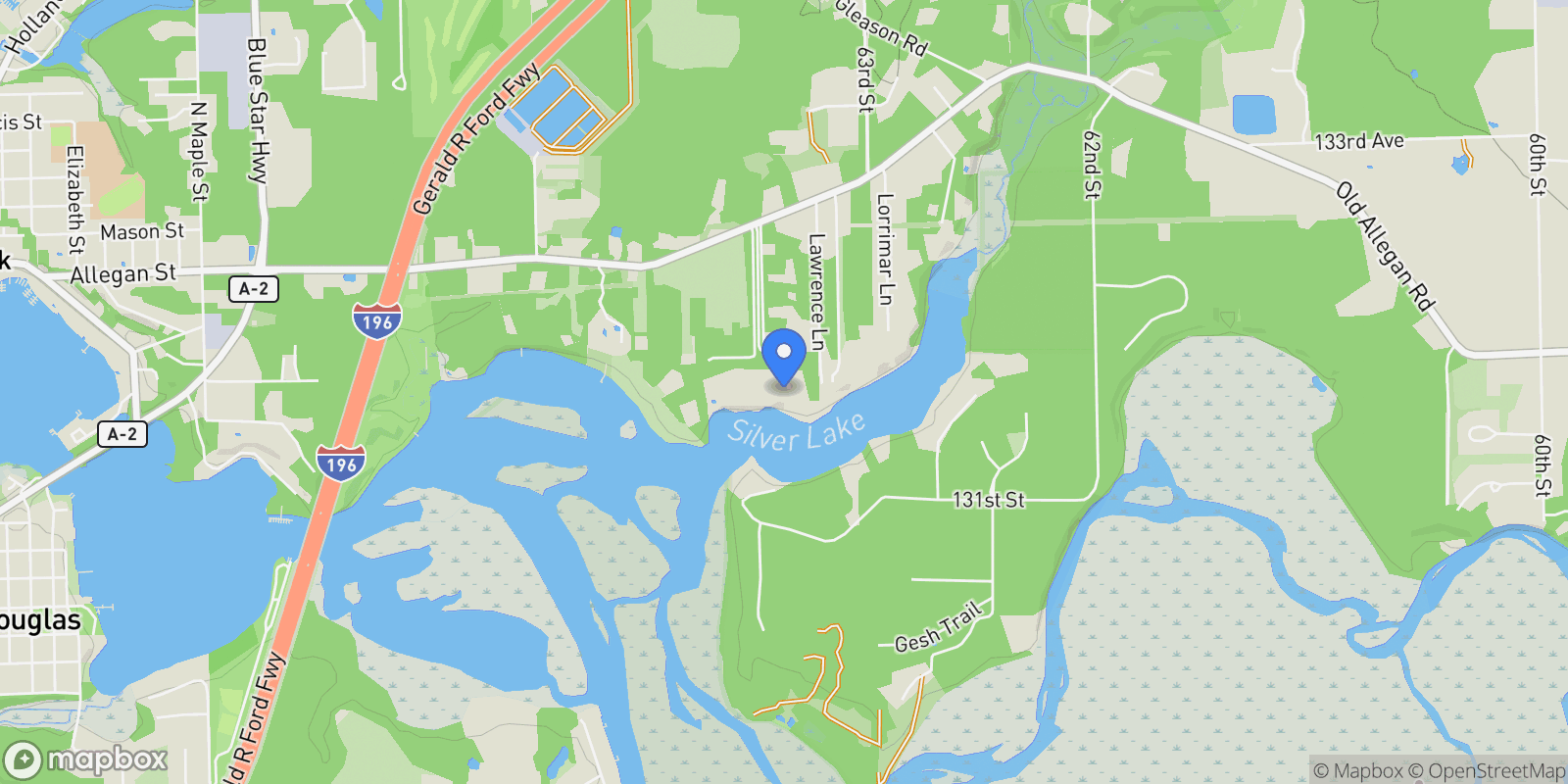 Map showing 3192 Beach Trail Drive, Saugatuck, MI 49453, Fennville, Michigan, United States.