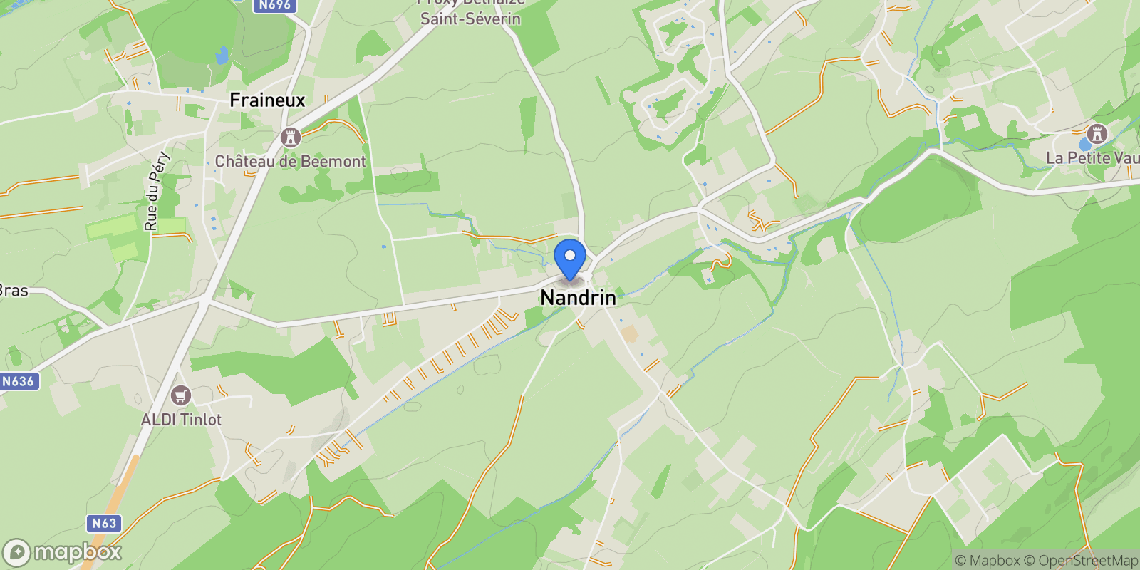 Map showing Nandrin, Wallonia, Belgium.