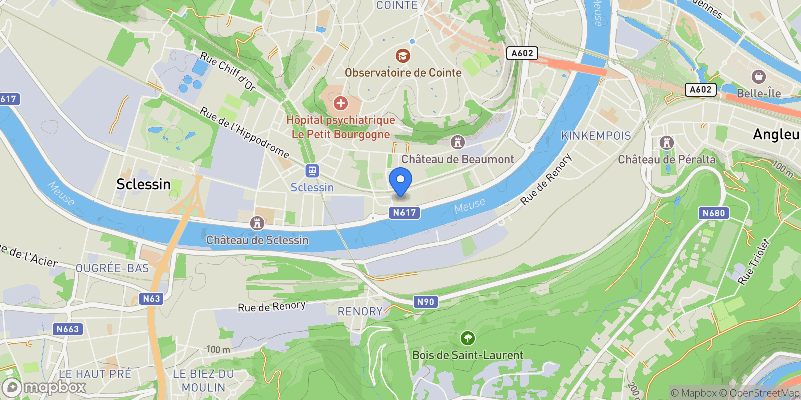Map showing Liège, Wallonia, Belgium.