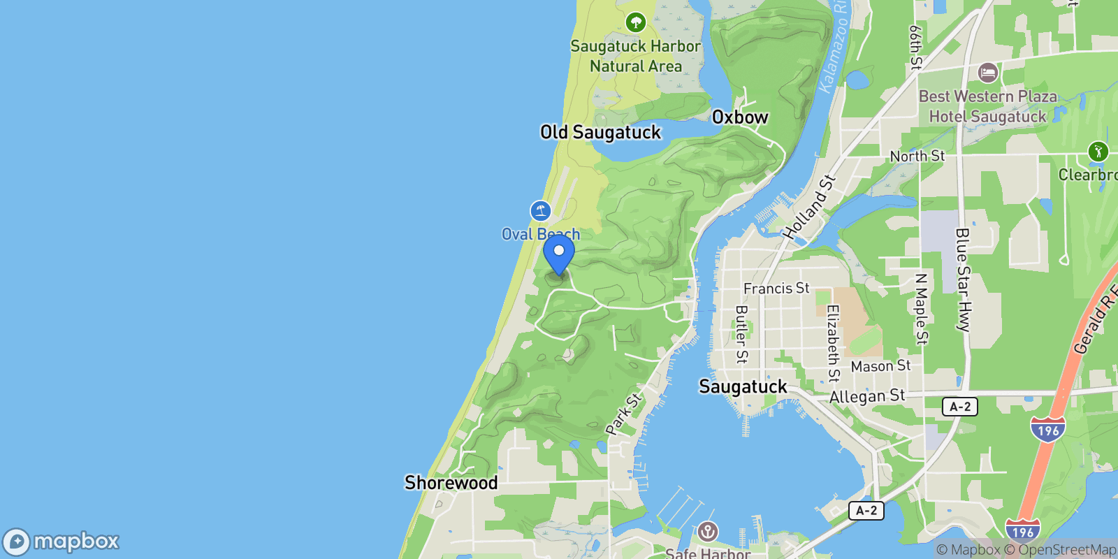 Map showing 690 Dunegrass Circle Drive, Saugatuck, MI 49453, Fennville, Michigan, United States.