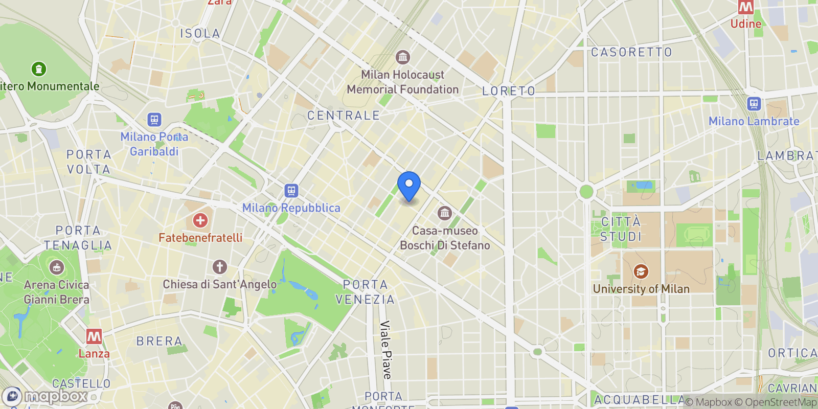 Map showing V. Ruggero Boscovich, 55, 20124 Milano MI, Italy, Milan, Lombardy, Italy.