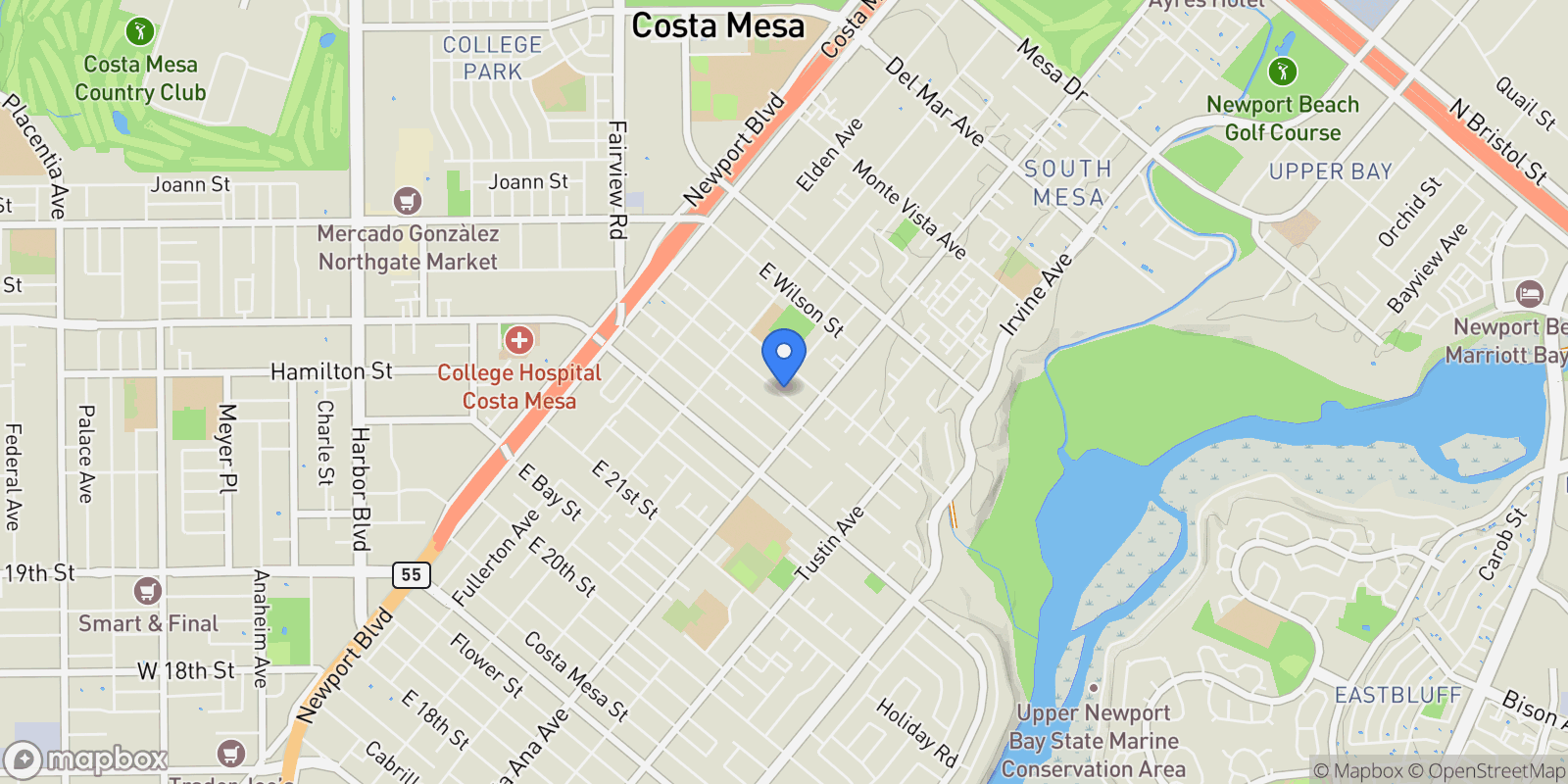 Map showing 270 Albert Place, Costa Mesa, California, United States.