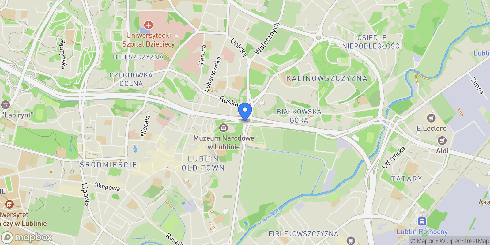 Map showing Lublin, Poland, Lublin, Lublin Voivodeship, Poland.