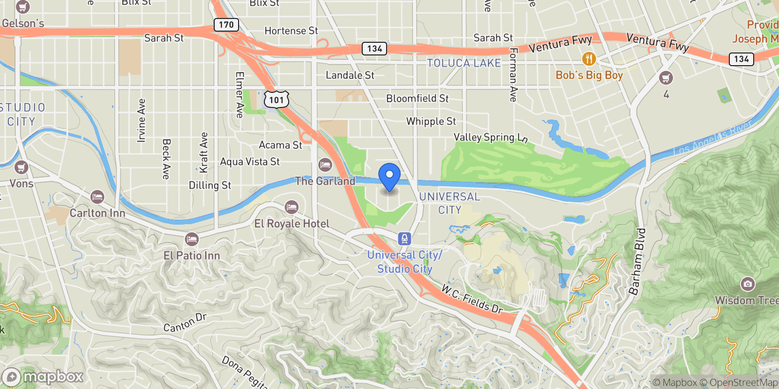 Map showing 4040 Cartwright Avenue, Los Angeles, California, United States.