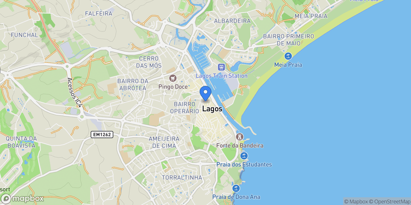 Map showing Centro, Algarve, Sao Goncalo de Lagos, Algarve, Portugal.