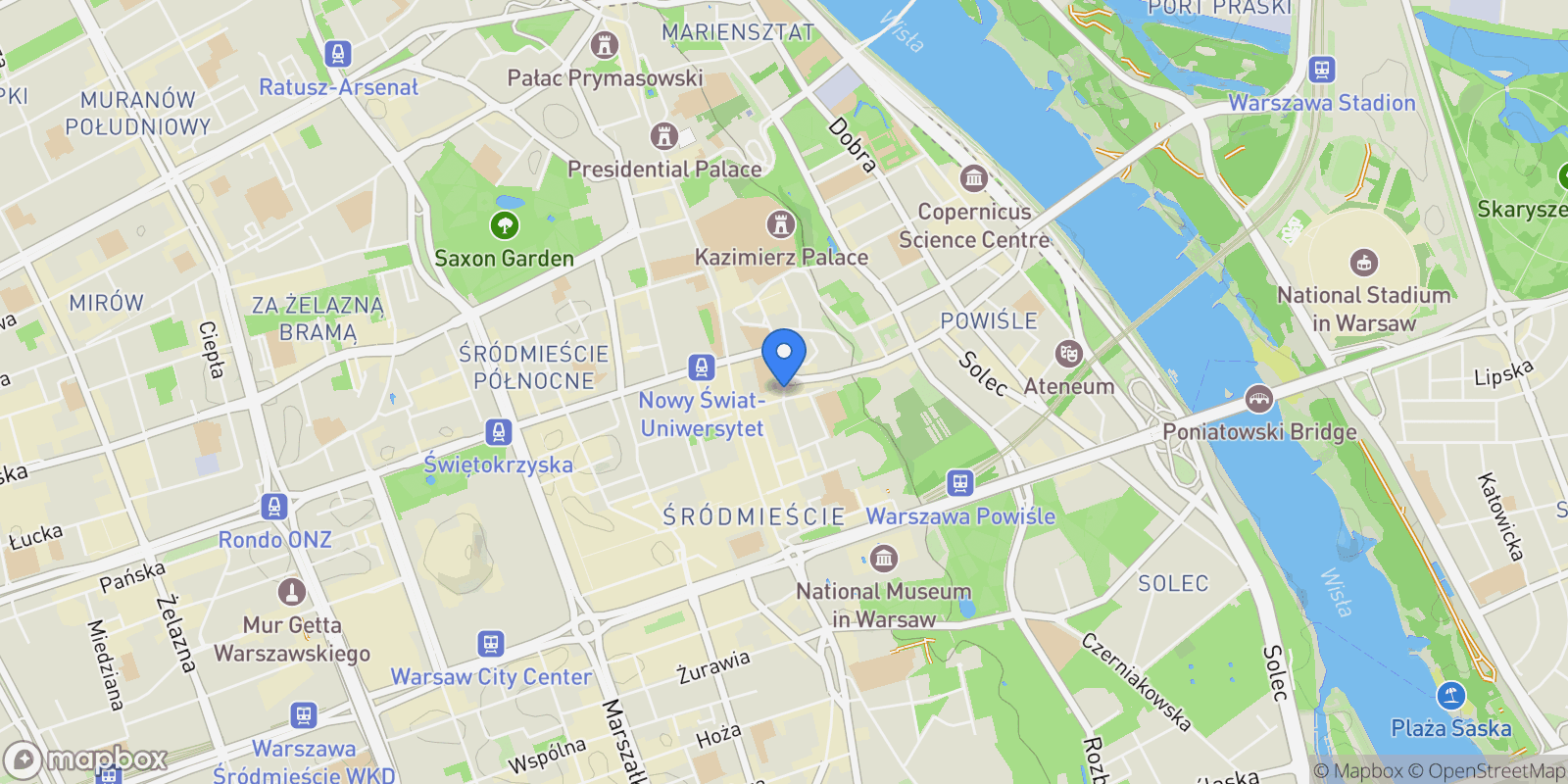 Map showing Mikołaja Kopernika, Warszawa, Poland, Warsaw, Masovian Voivodeship, Poland.