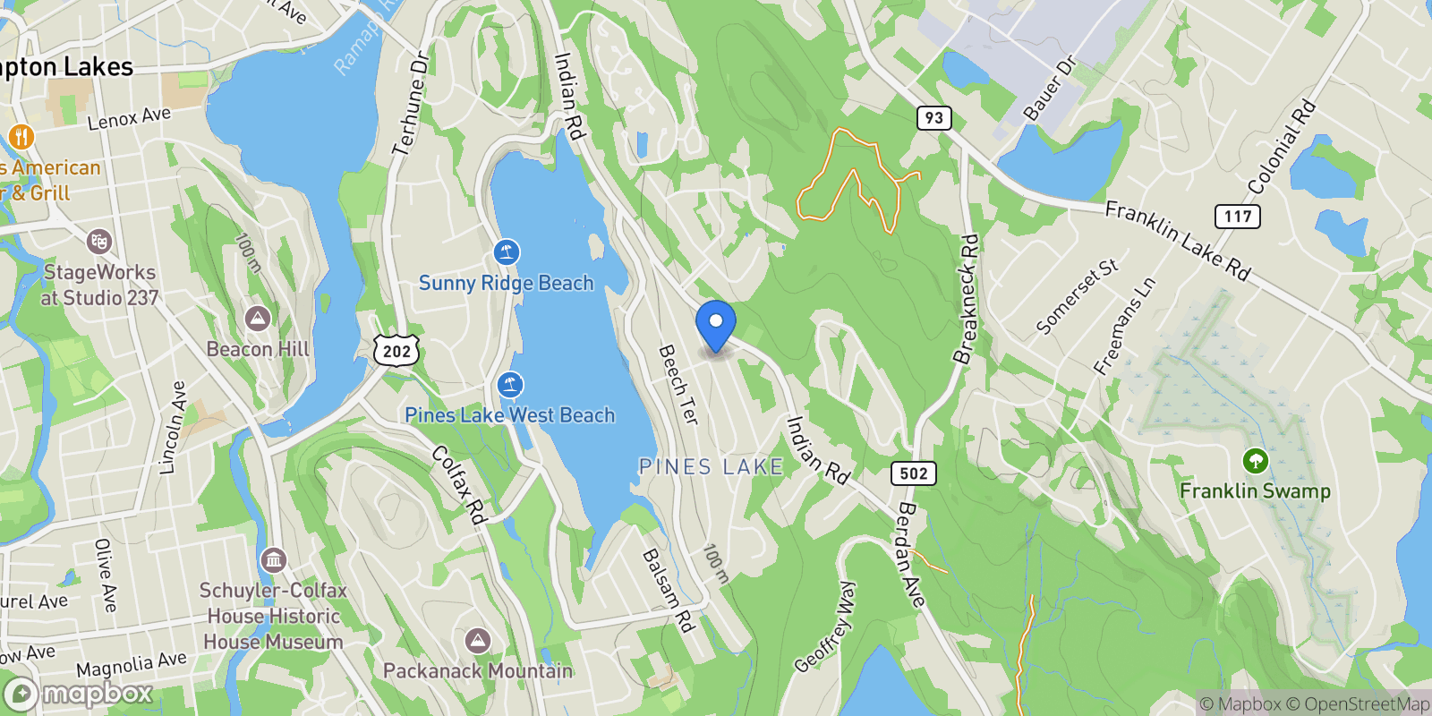 Map showing 73 Tower Rd, Wayne Twp., NJ 07470, Wayne, New Jersey, United States.