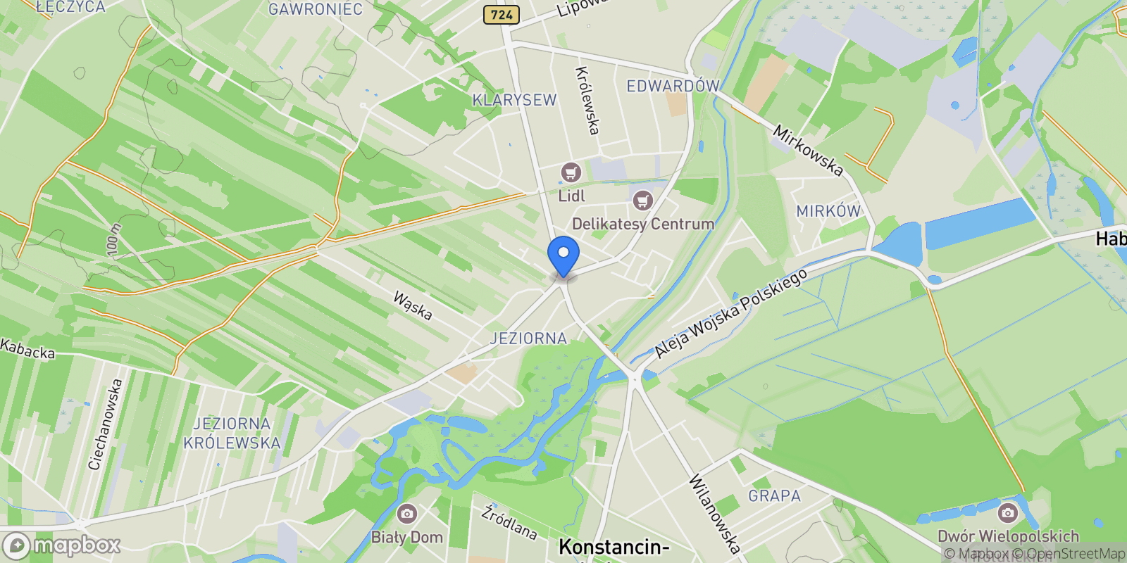 Map showing Konstancin-Jeziorna, Poland, Konstancin-Jeziorna, Masovian Voivodeship, Poland.