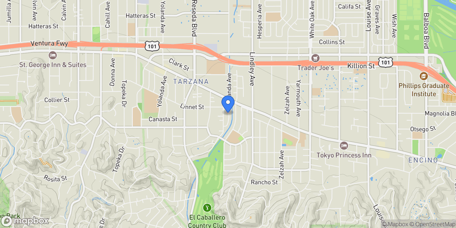 Map showing 5205 Etiwanda, Los Angeles, California, United States.