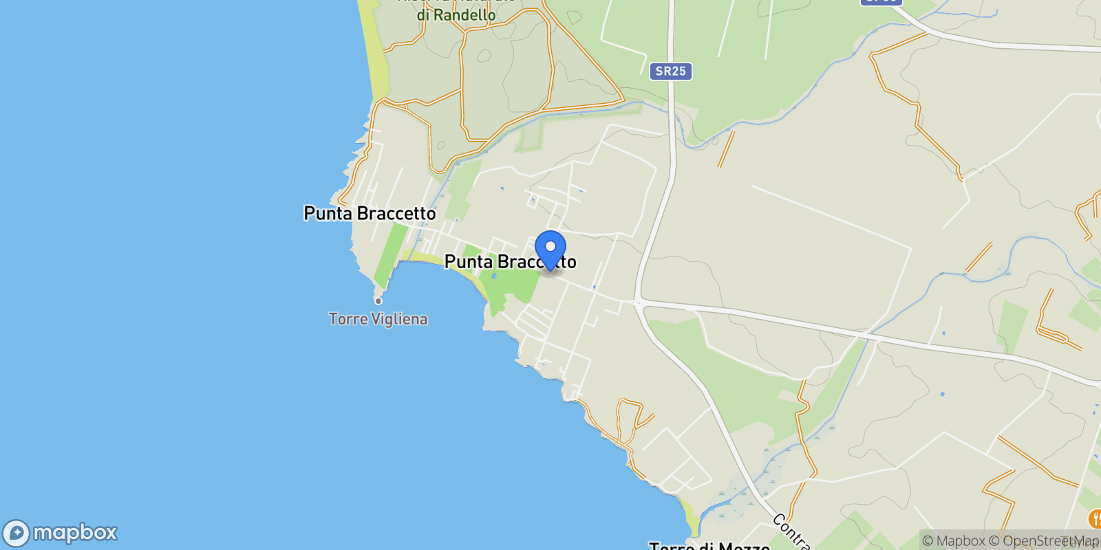 Map showing Viale dei Canalotti, Punta Braccetto RG, Italy, Punta Braccetto, Sicily, Italy.