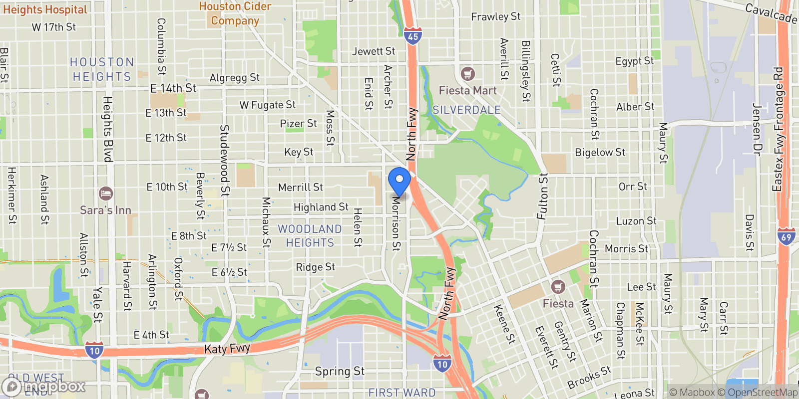 Map showing 3310 Morrison Street, Houston, Texas, United States.