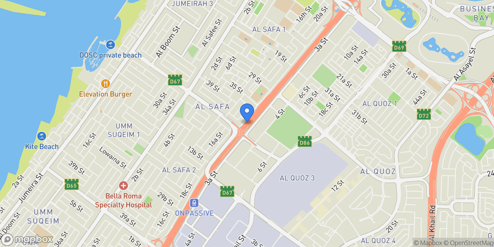 Map showing Dubai, Dubai, United Arab Emirates.